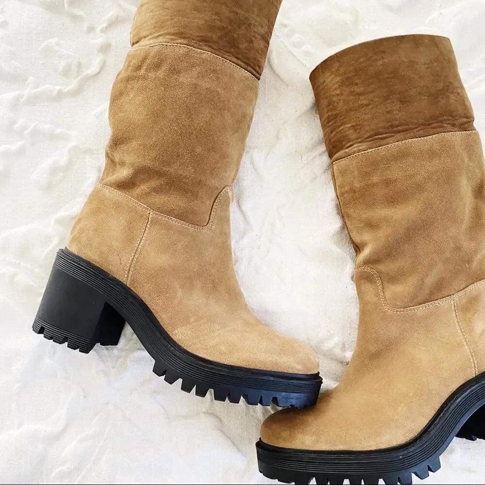 Marc Fisher Willoe Genuine Shearling Boot Size 7.5 New
